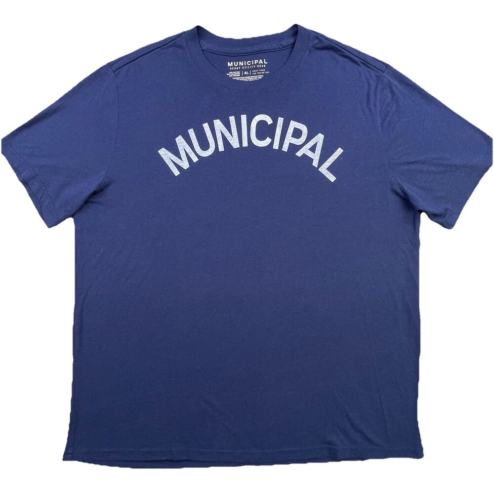 Municipal Sport Utility Gear T-Shirt Mens XL Blue Stretch Performance Workout